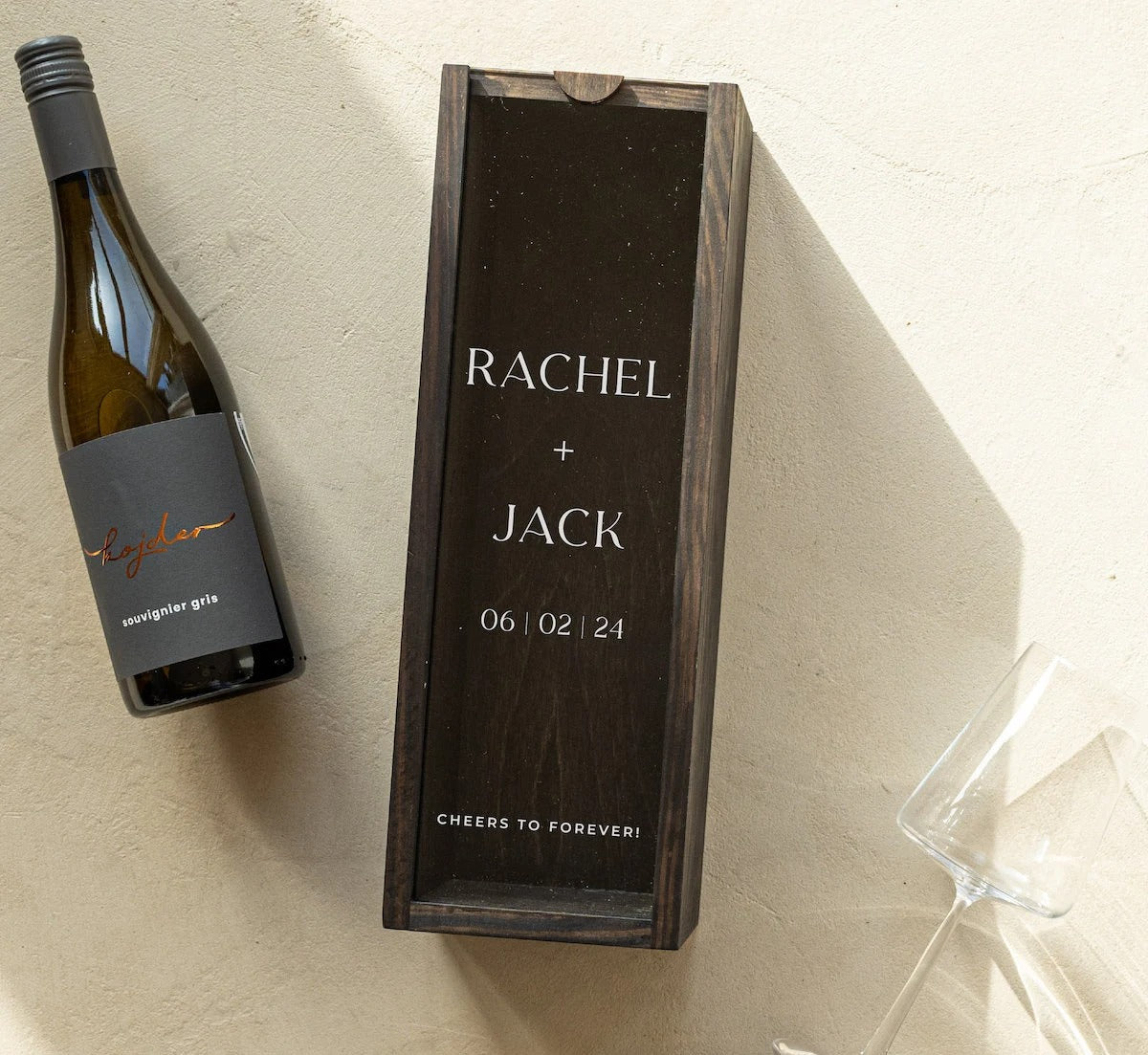 Wedding Couple Gift, Personalized Wine Bottle Box