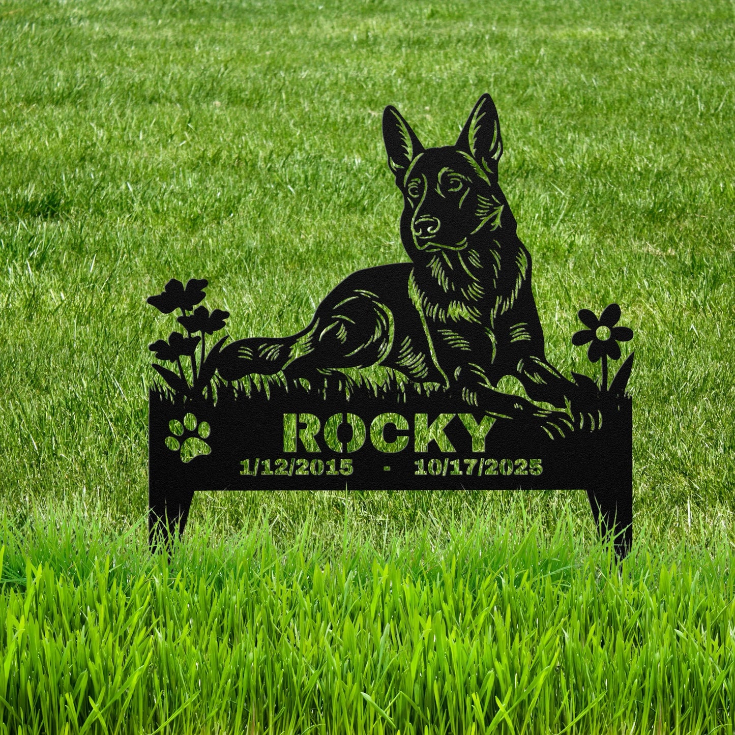 Custom Dog Memorial Stake: Personalized Metal Garden Marker