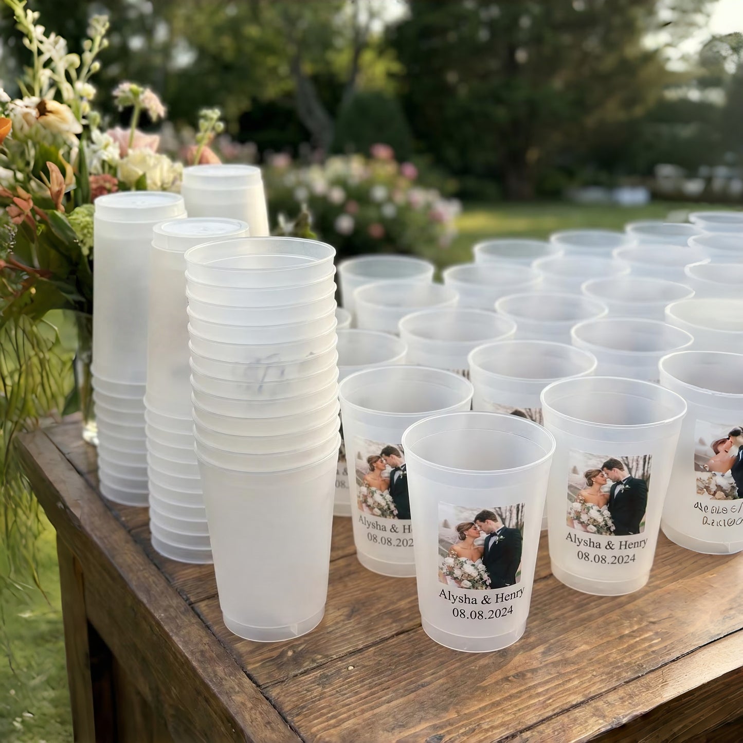 Custom Wedding Frosted Cups