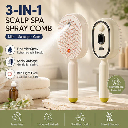Electric Spray Hair Straightener Brus | Self-Cleaning Anti-Tangle