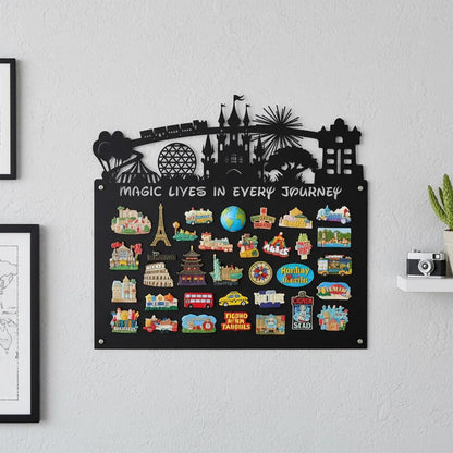 European Skyline Travel Magnet Display Board,Souvenir & Photo Organizer