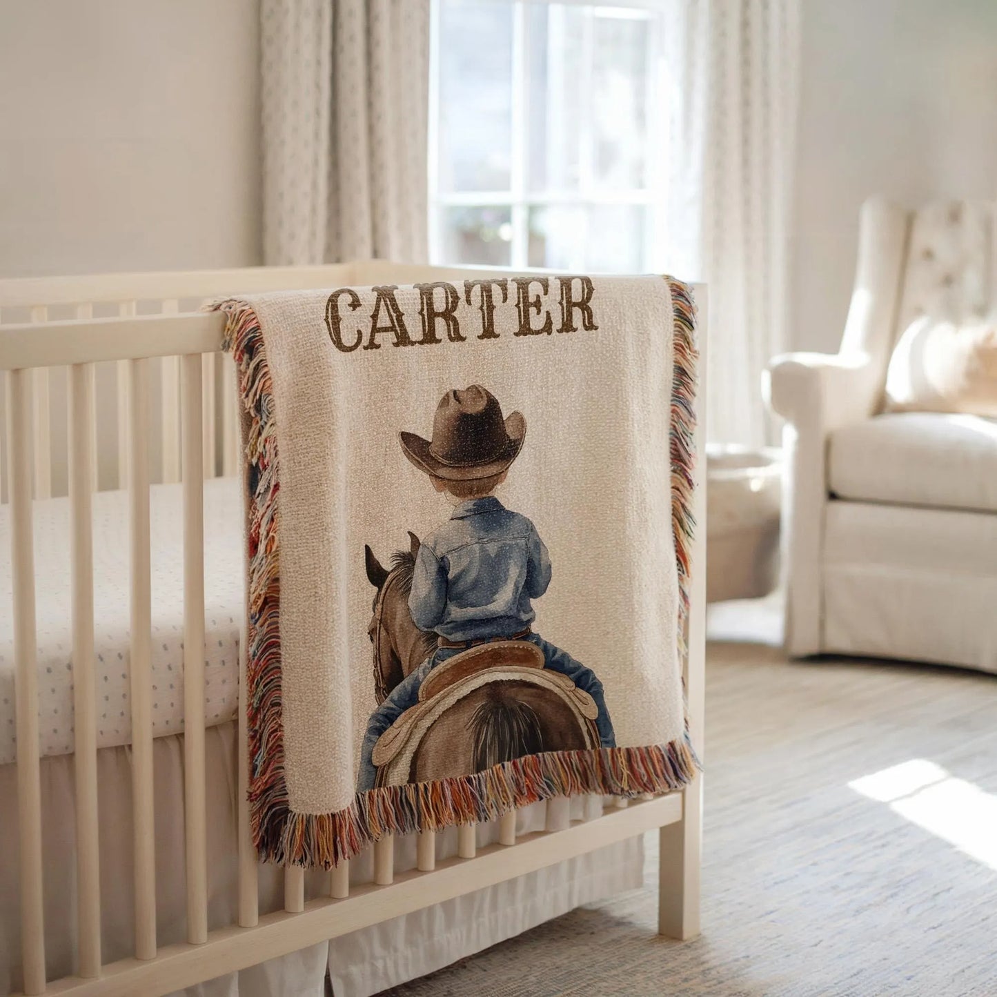 Personalized Cowboy Baby Blanket
