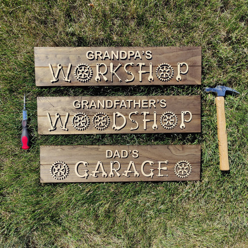 Personalized Workshop Sign, Garage Sign