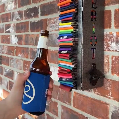 Custom Can Cooler Holder with Bottle Opener