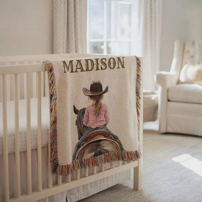 Personalized Cowboy Baby Blanket