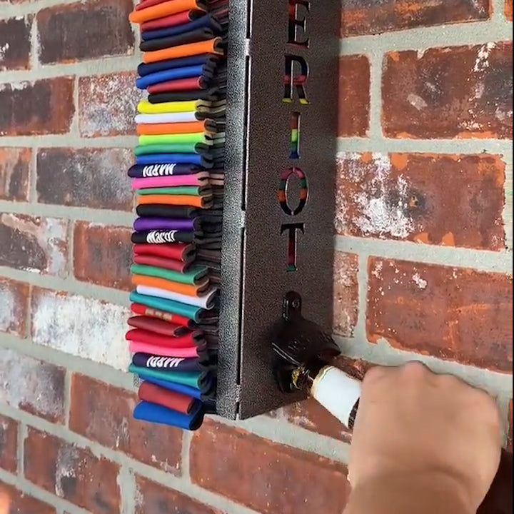 Custom Can Cooler Holder with Bottle Opener