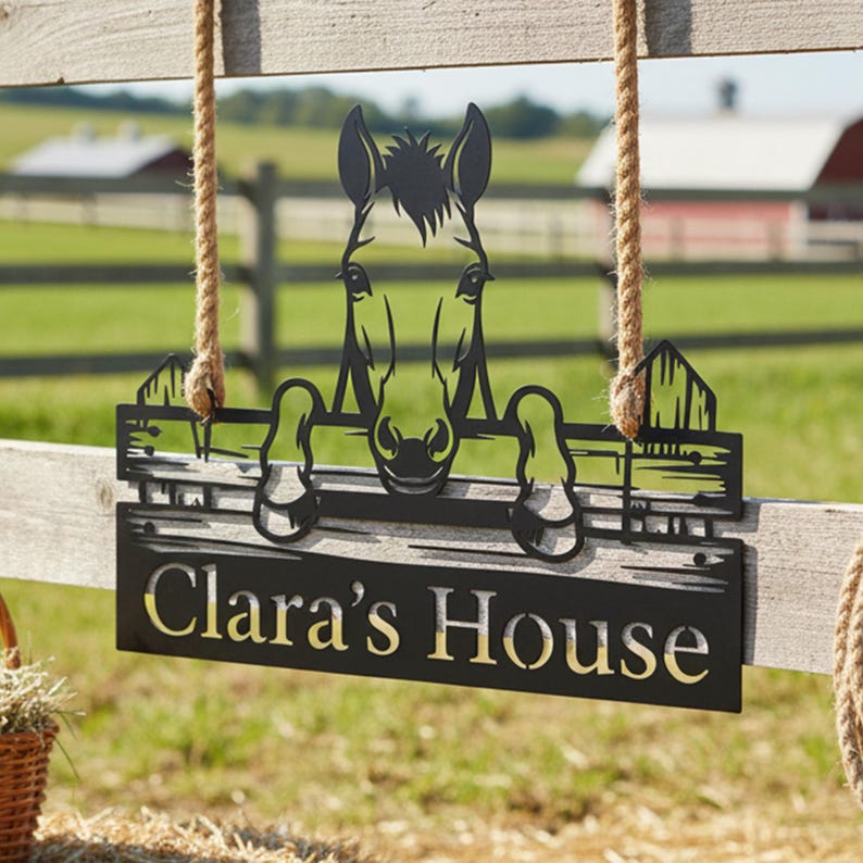 Custom Horse Head Metal Sign