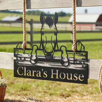 Custom Horse Head Metal Sign