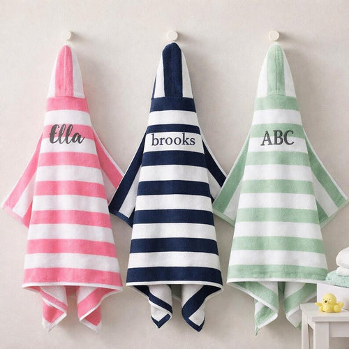 Personalized Kids Beach Towel - Hooded Custom Name Beach Towel for Kids