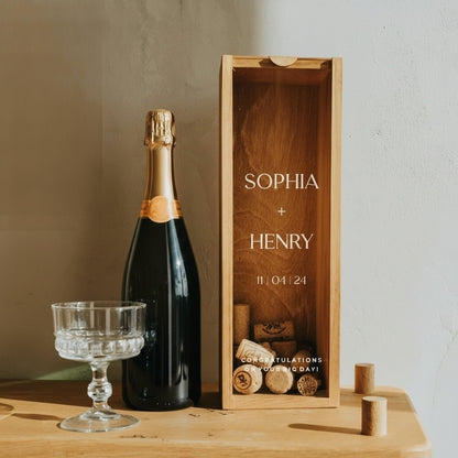 Wedding Couple Gift, Personalized Wine Bottle Box