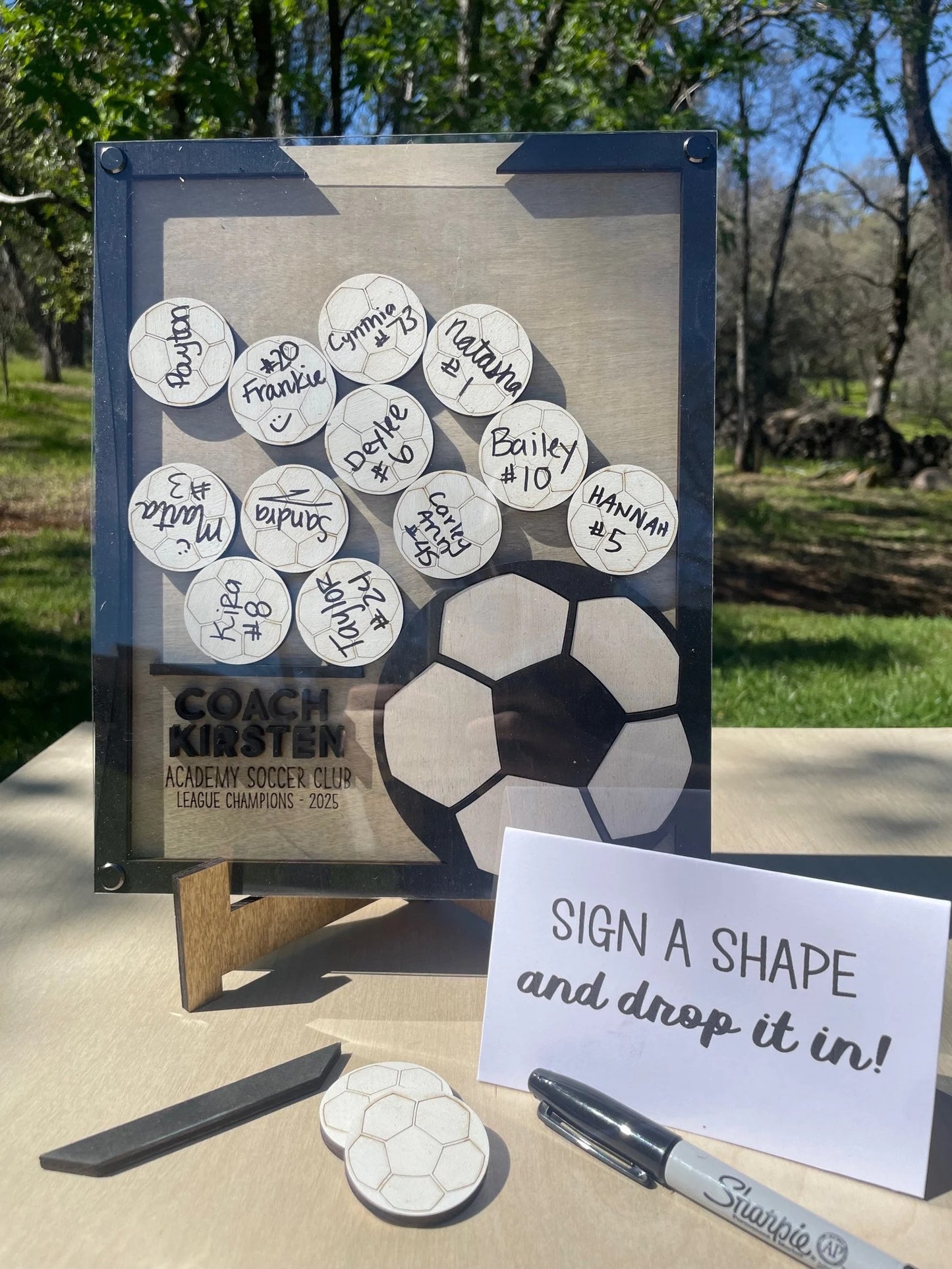 Personalized Soccer Coach Team Signature Keepsake Frame