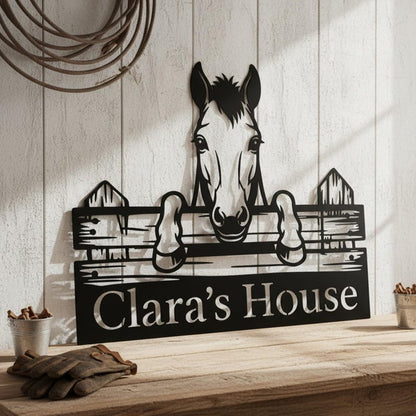 Custom Horse Head Metal Sign
