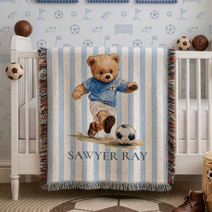 Personalized Soccer Teddy Baby Blanket