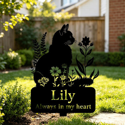 Custom Cat Memorial Metal Garden Stake