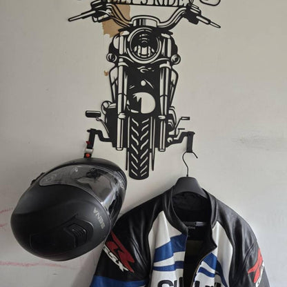 Custom Motorcycle Helmet Holder Metal Art