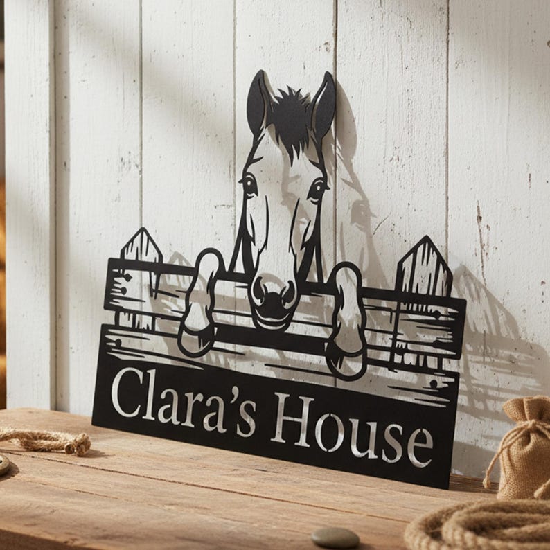 Custom Horse Head Metal Sign