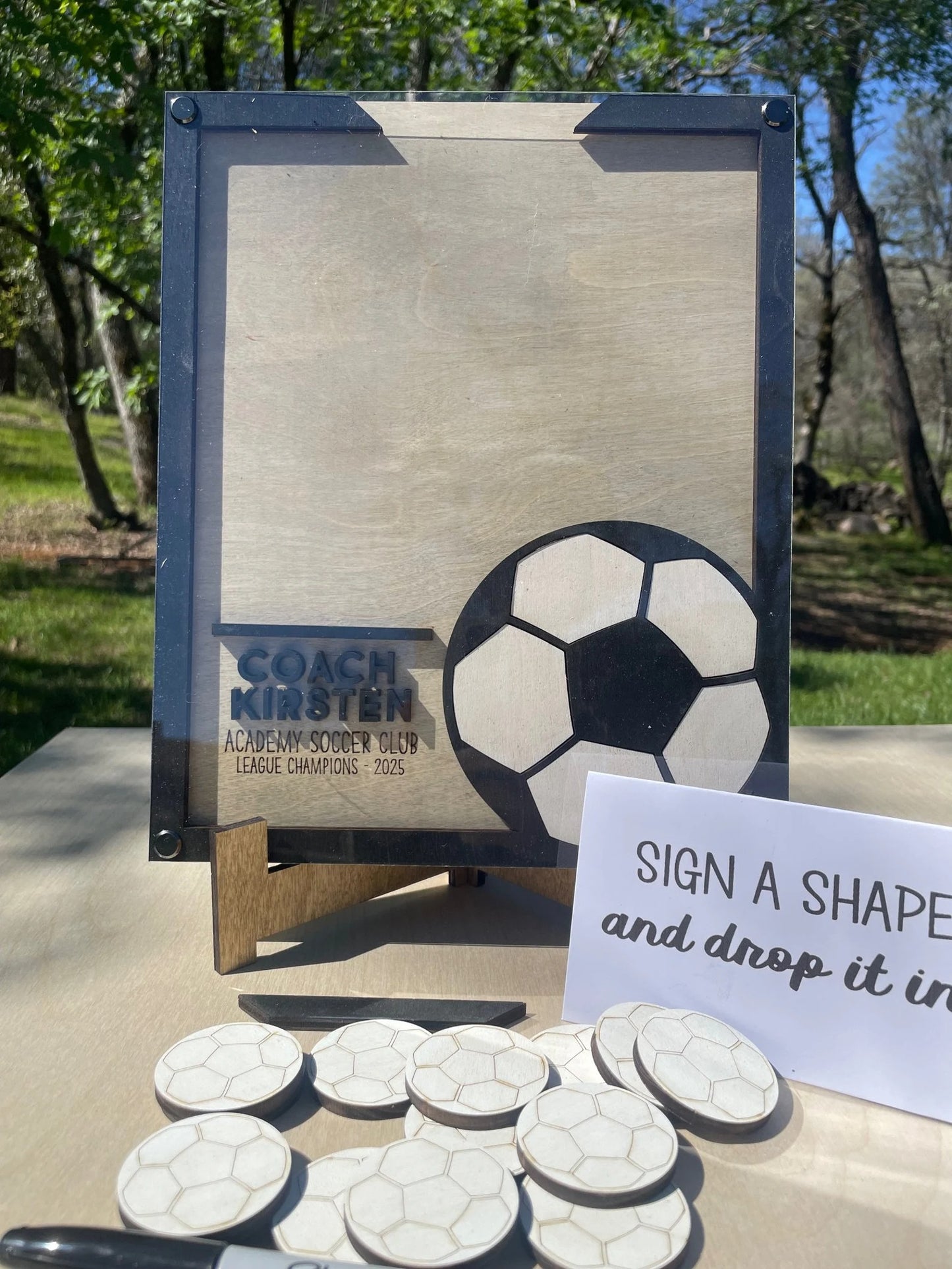 Personalized Soccer Coach Team Signature Keepsake Frame