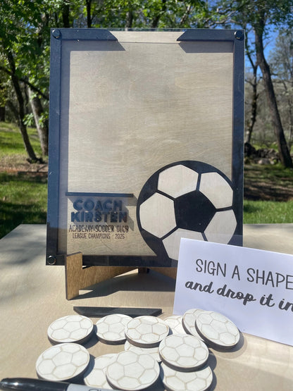Personalized Soccer Coach Team Signature Keepsake Frame