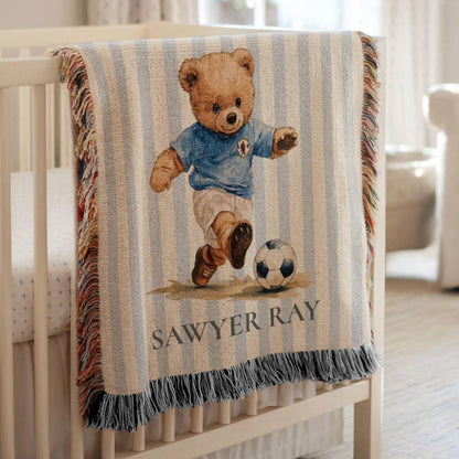 Personalized Soccer Teddy Baby Blanket