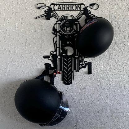 Custom Motorcycle Helmet Holder Metal Art