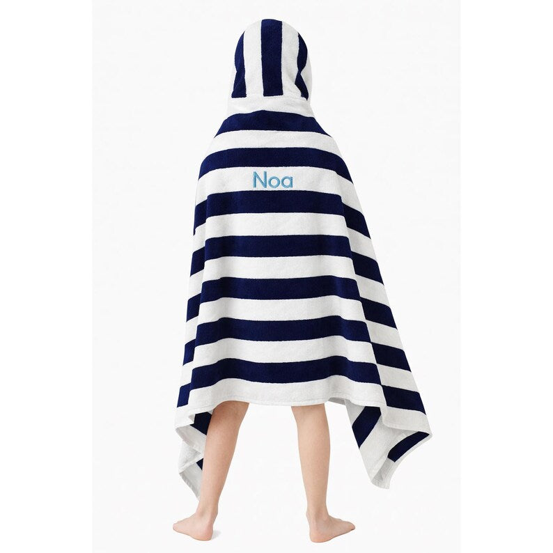 Personalized Kids Beach Towel - Hooded Custom Name Beach Towel for Kids