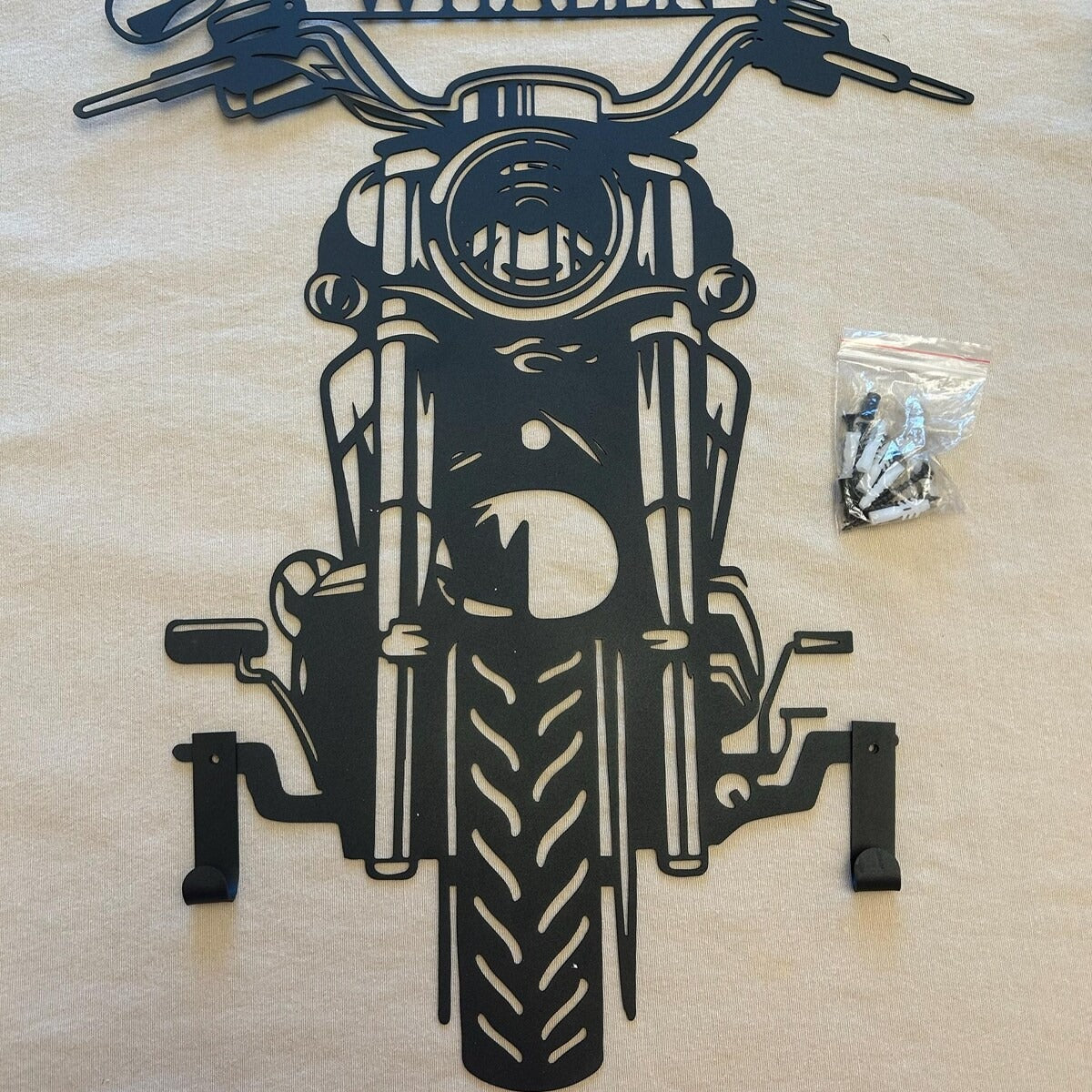 Custom Motorcycle Helmet Holder Metal Art