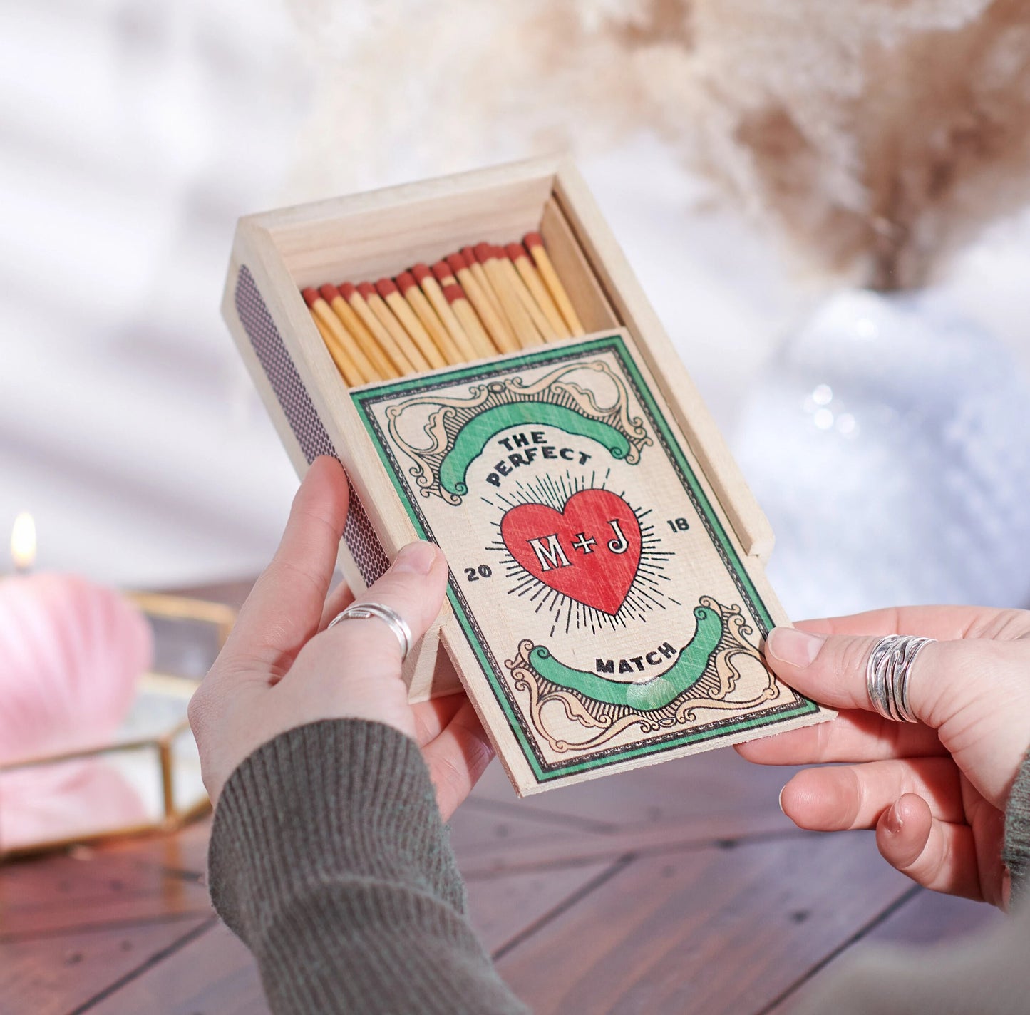 Personalised Couples Large Matchbox