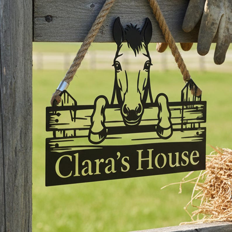 Custom Horse Head Metal Sign