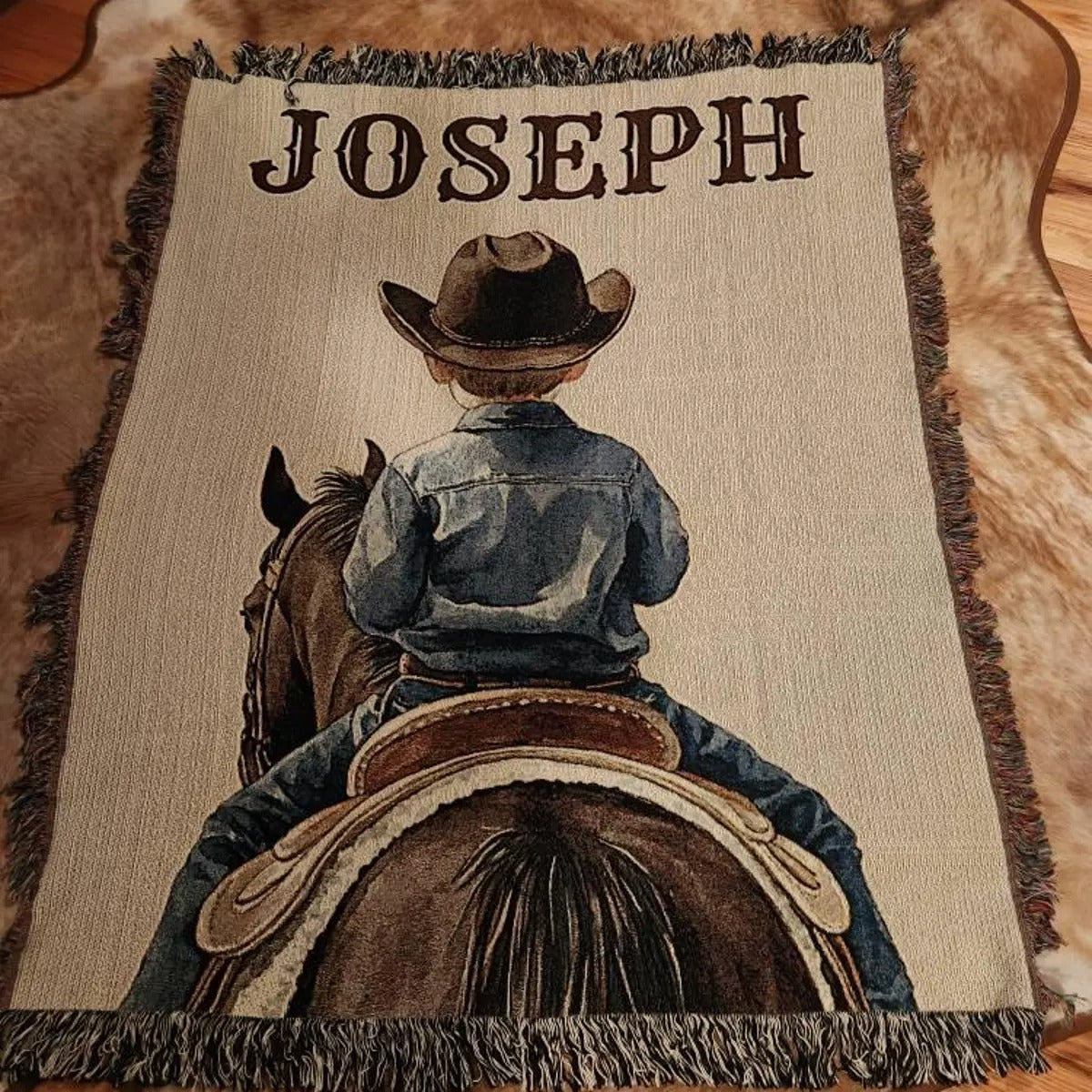 Personalized Cowboy Baby Blanket