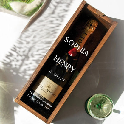 Wedding Couple Gift, Personalized Wine Bottle Box