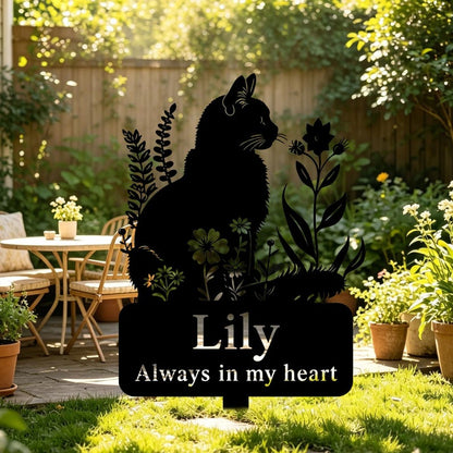 Custom Cat Memorial Metal Garden Stake