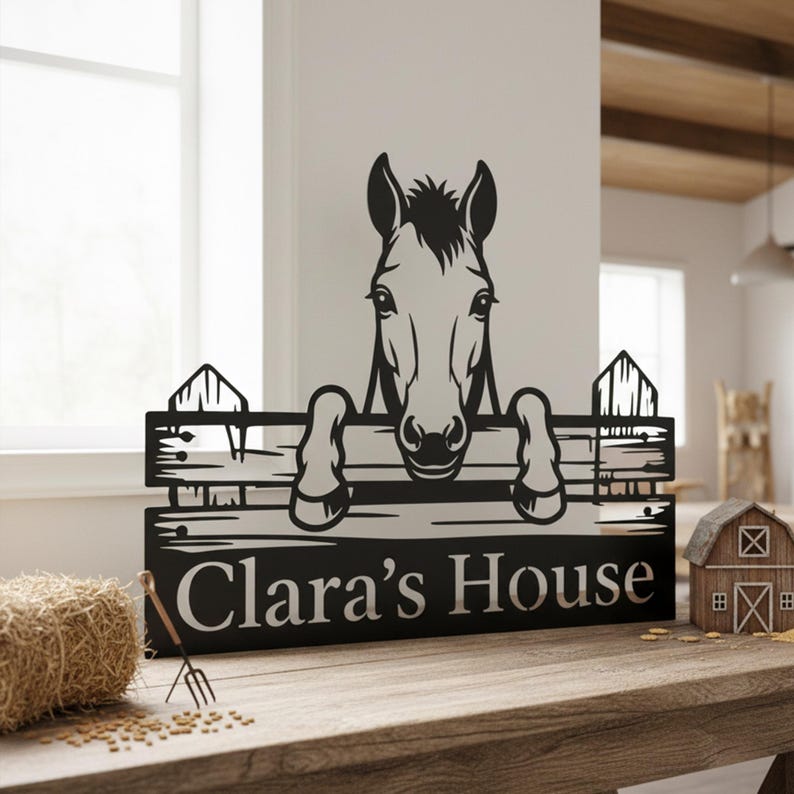 Custom Horse Head Metal Sign