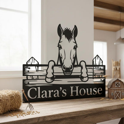 Custom Horse Head Metal Sign