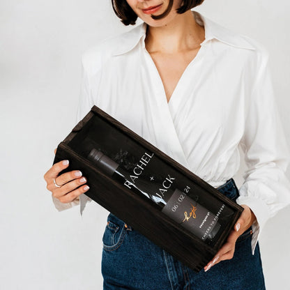 Wedding Couple Gift, Personalized Wine Bottle Box