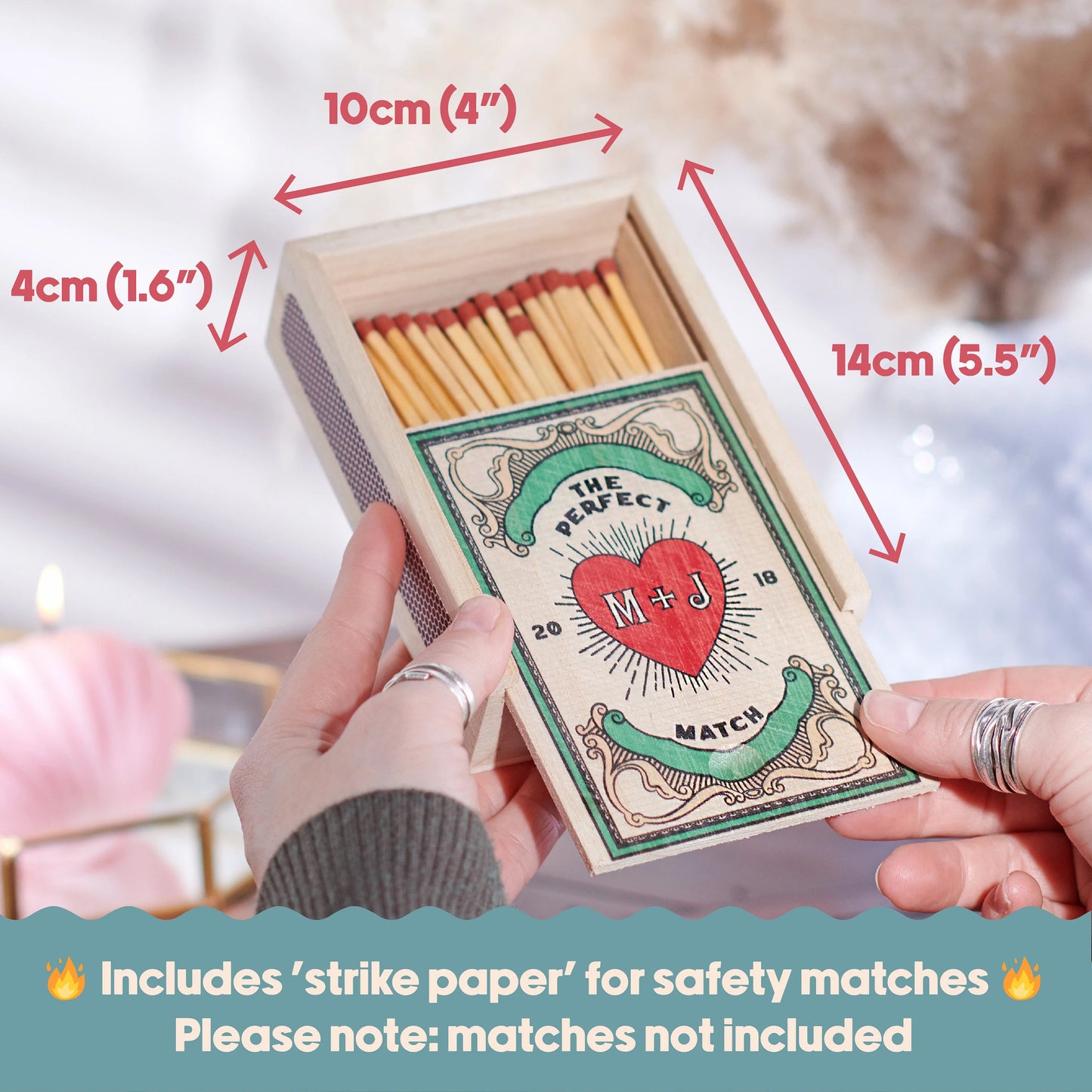Personalised Couples Large Matchbox