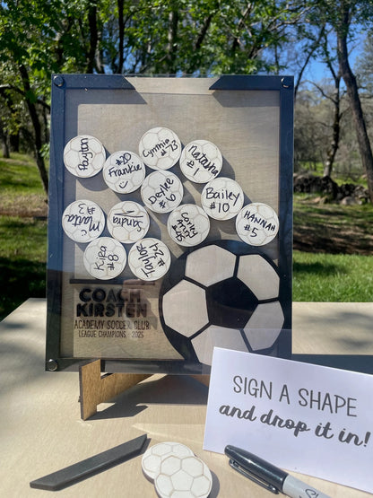 Personalized Soccer Coach Team Signature Keepsake Frame