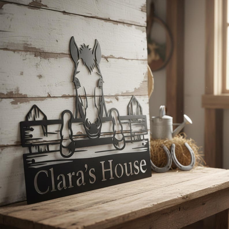 Custom Horse Head Metal Sign