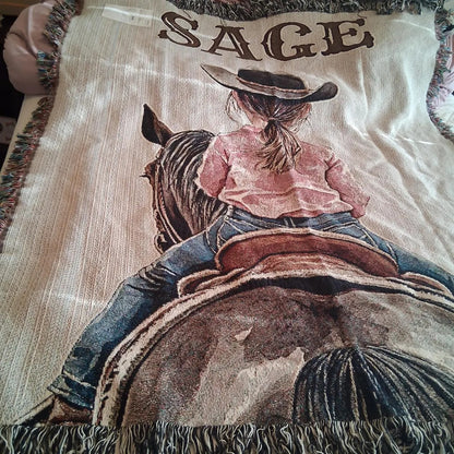 Personalized Cowboy Baby Blanket