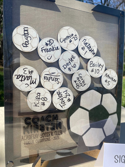Personalized Soccer Coach Team Signature Keepsake Frame