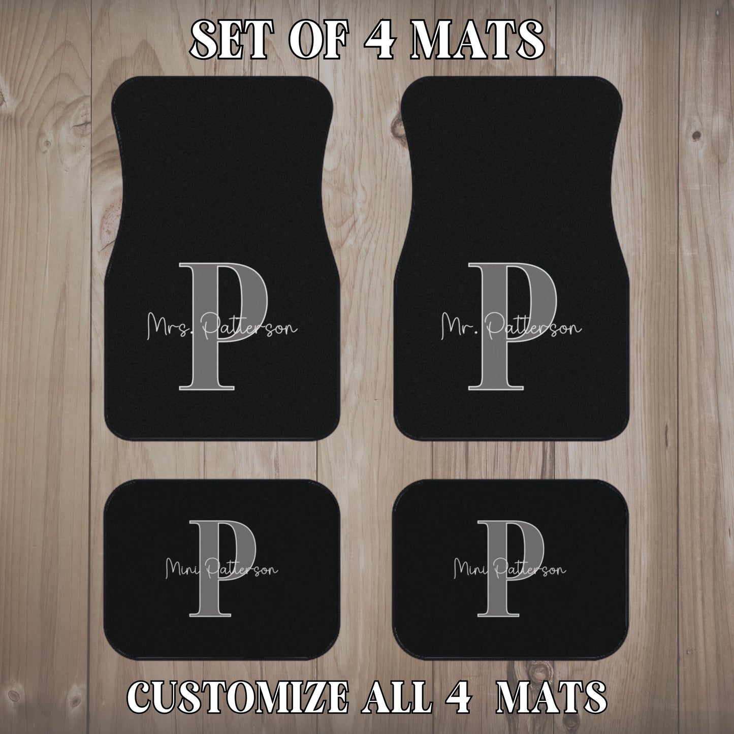 Custom Car Mats | Mr. and Mrs. Personalized Floor Mat Set