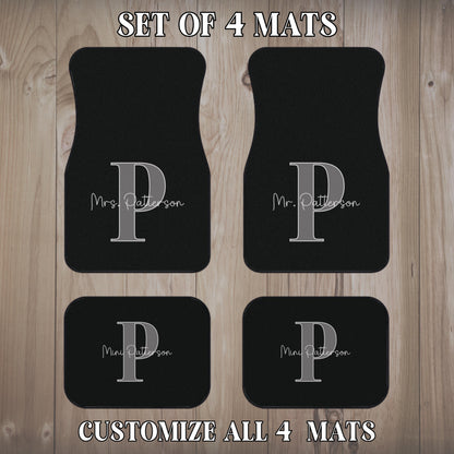 Custom Car Mats | Mr. and Mrs. Personalized Floor Mat Set