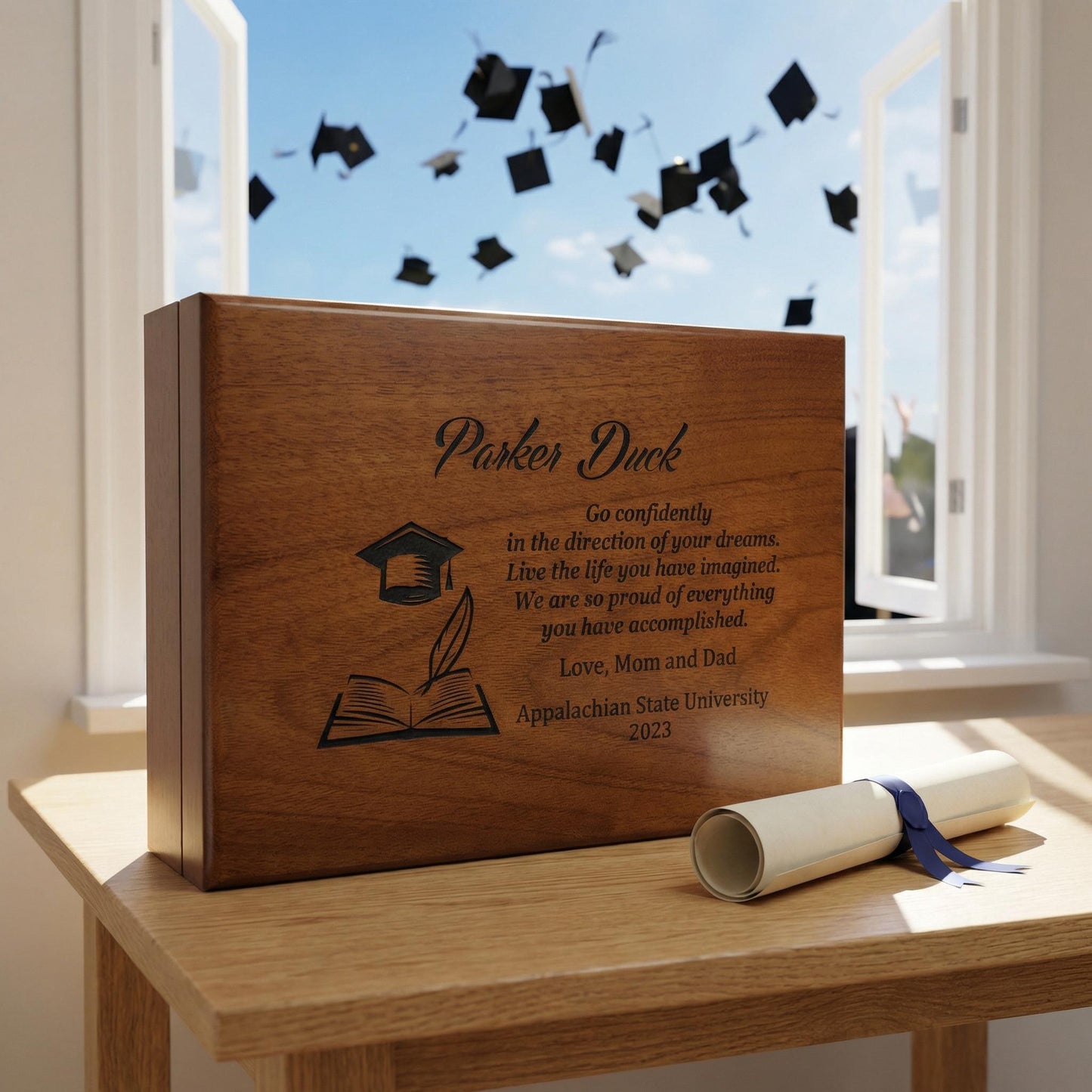 Graduation Memory Box, Personalized Gift for High School, College, or University Graduate