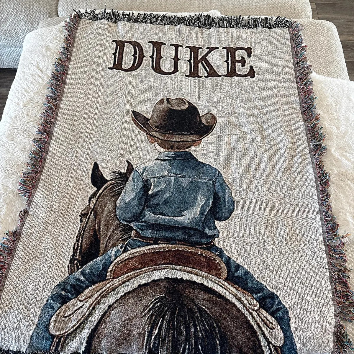 Personalized Cowboy Baby Blanket