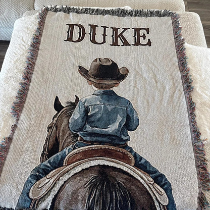 Personalized Cowboy Baby Blanket