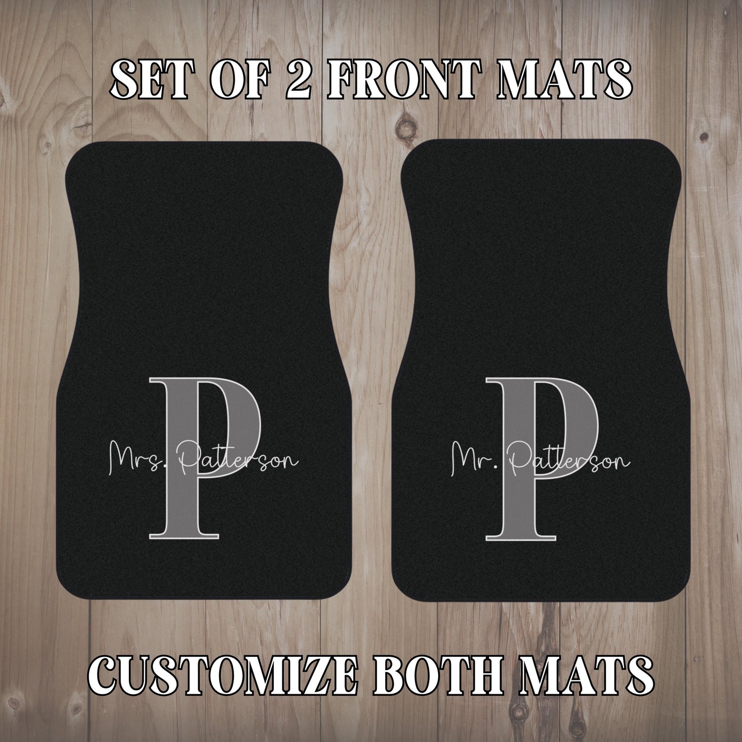 Custom Car Mats | Mr. and Mrs. Personalized Floor Mat Set