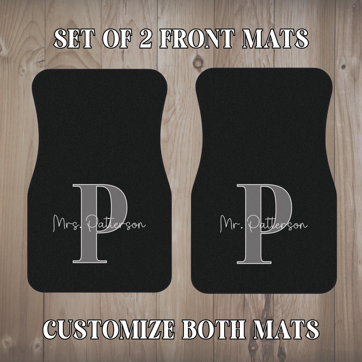 Custom Car Mats | Mr. and Mrs. Personalized Floor Mat Set