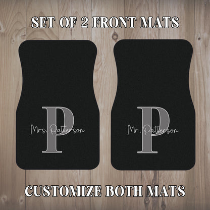 Custom Car Mats | Mr. and Mrs. Personalized Floor Mat Set