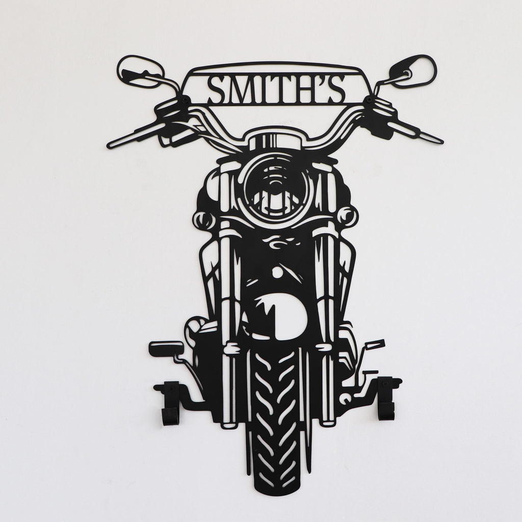 Custom Motorcycle Helmet Holder Metal Art