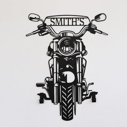 Custom Motorcycle Helmet Holder Metal Art