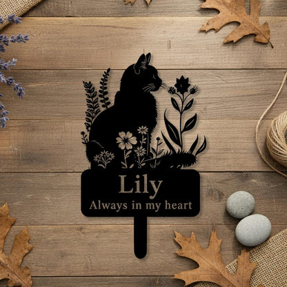 Custom Cat Memorial Metal Garden Stake